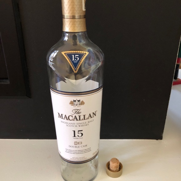 Empty 750 ml Macallan 15 Year Double Cask Single Malt Scotch Glass Bottle - Picture 3 of 8